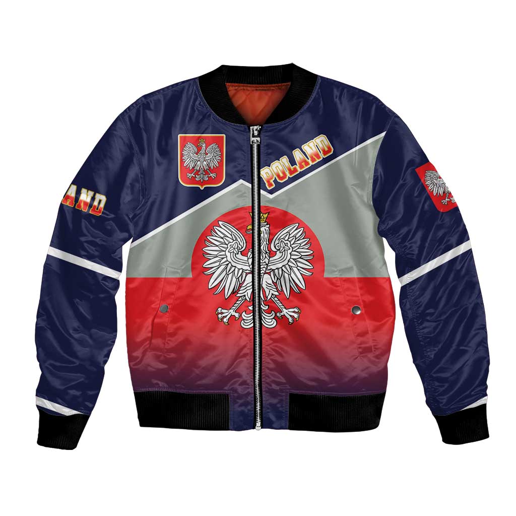 Poland Coat of Arms Bomber Jacket A white and Crowned Eagle