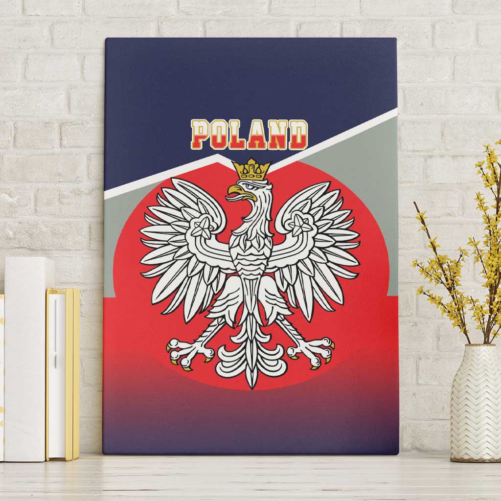 Poland Coat of Arms Canvas Wall Art A white and Crowned Eagle