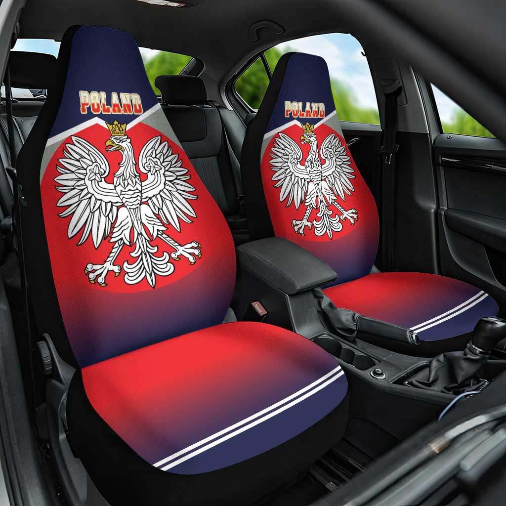 Poland Coat of Arms Car Seat Cover A white and Crowned Eagle