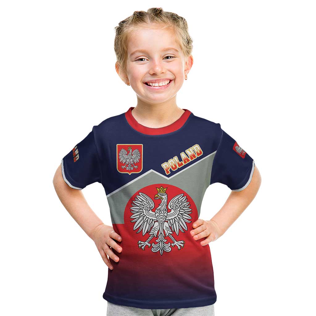 Poland Coat of Arms Kid T Shirt A white and Crowned Eagle