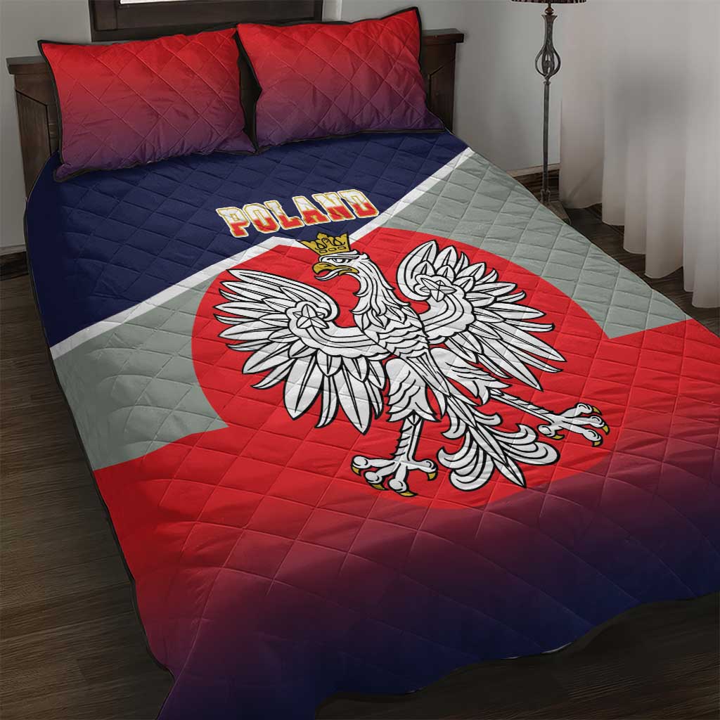 Poland Coat of Arms Quilt Bed Set A white and Crowned Eagle LT17 - Wonder Print Shop