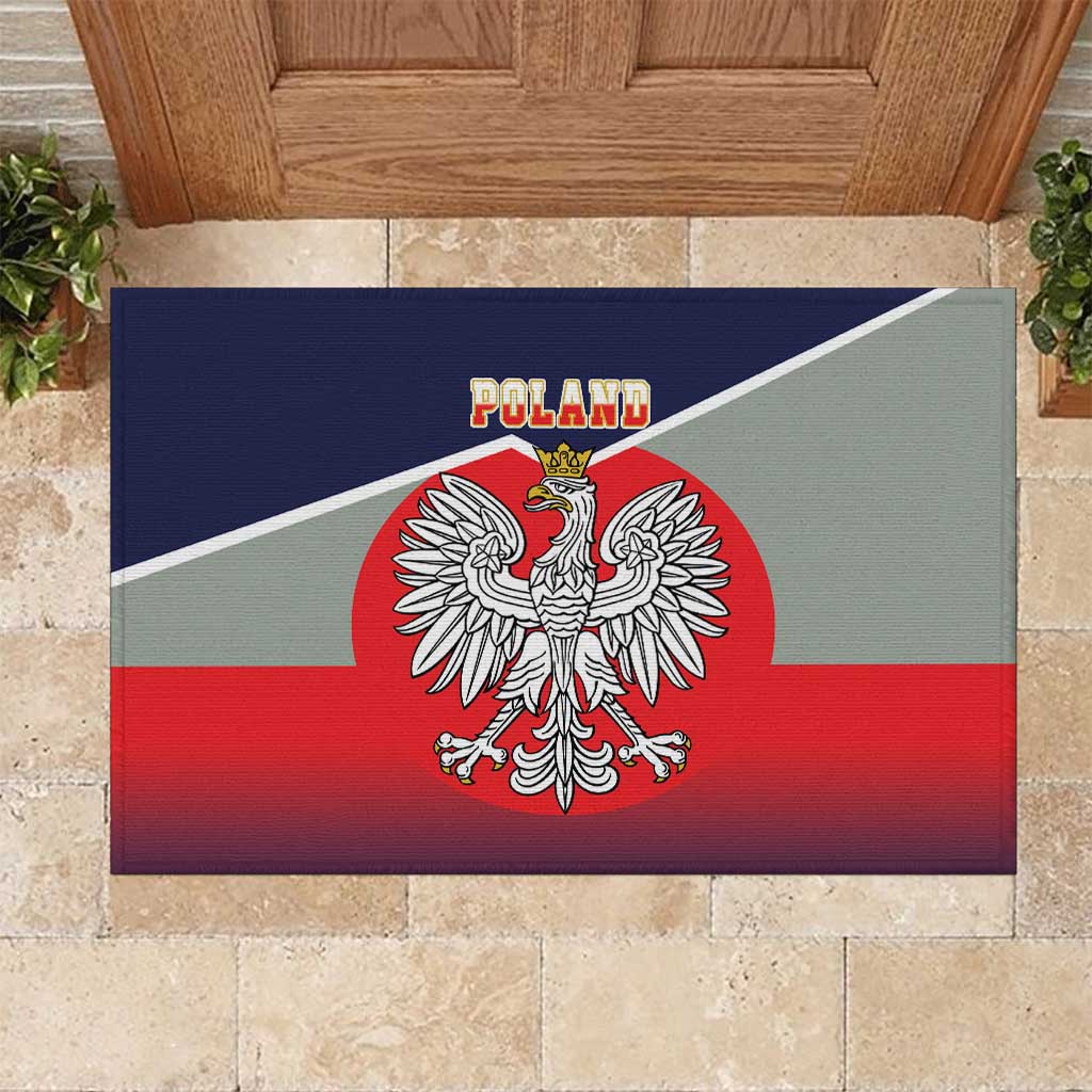 Poland Coat of Arms Rubber Doormat A white and Crowned Eagle LT17 - Wonder Print Shop