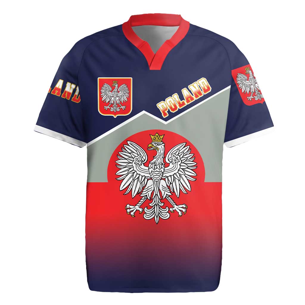 Poland Coat of Arms Rugby Jersey A white and Crowned Eagle LT17 - Wonder Print Shop