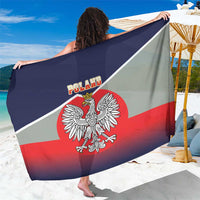 Poland flag sarong with crowned eagle emblem and navy, white, and red diagonal panels