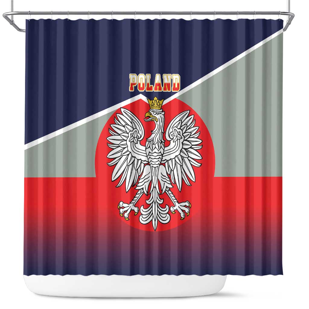 Poland Coat of Arms Shower Curtain A white and Crowned Eagle LT17 - Wonder Print Shop