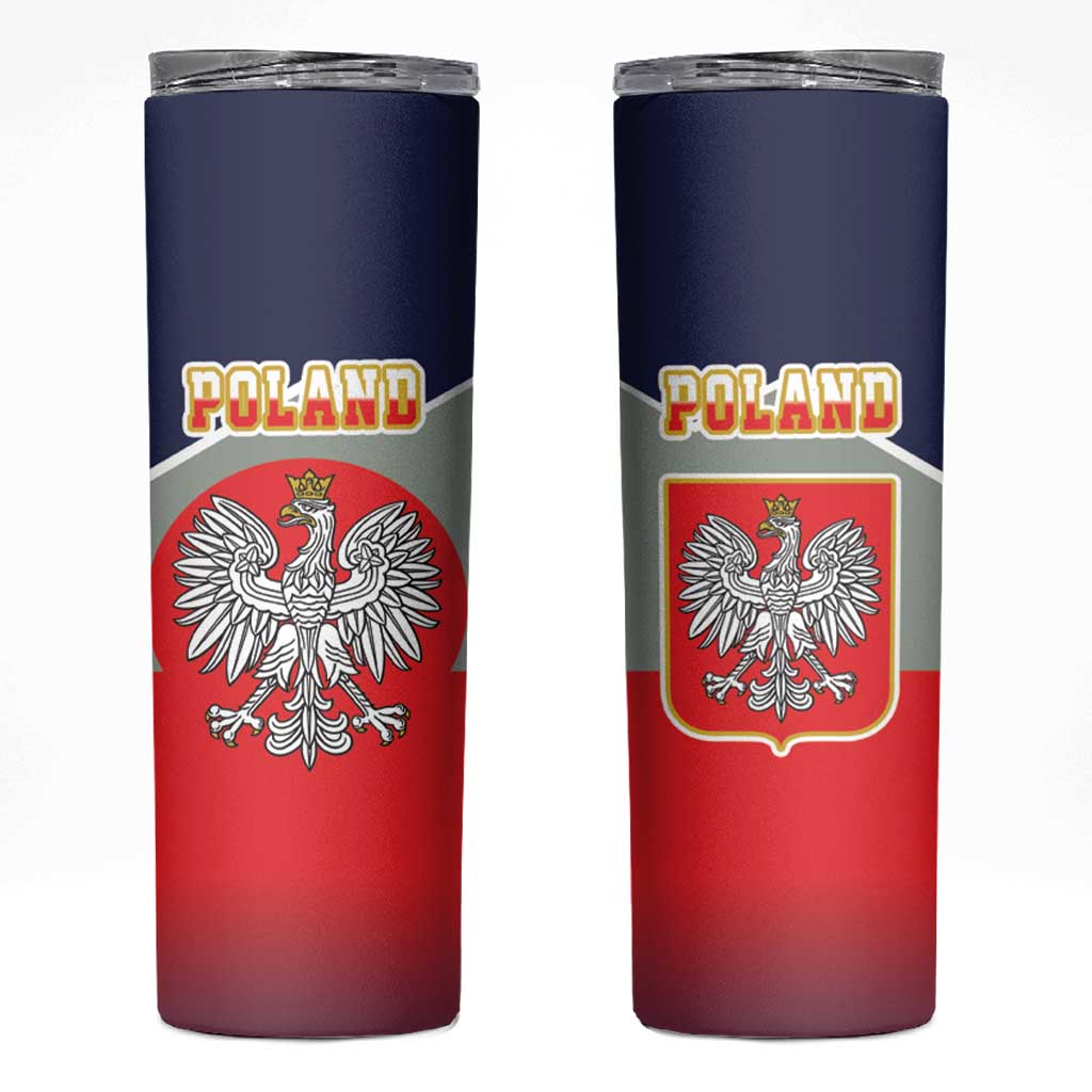 Poland Coat of Arms Skinny Tumbler A white and Crowned Eagle LT17 - Wonder Print Shop