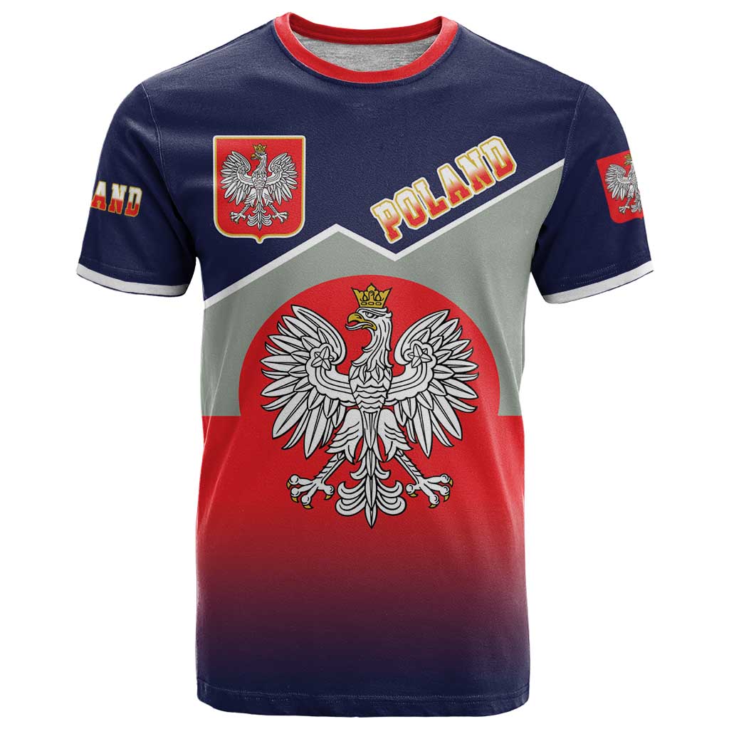 Poland Coat of Arms T Shirt A white and Crowned Eagle LT17 - Wonder Print Shop