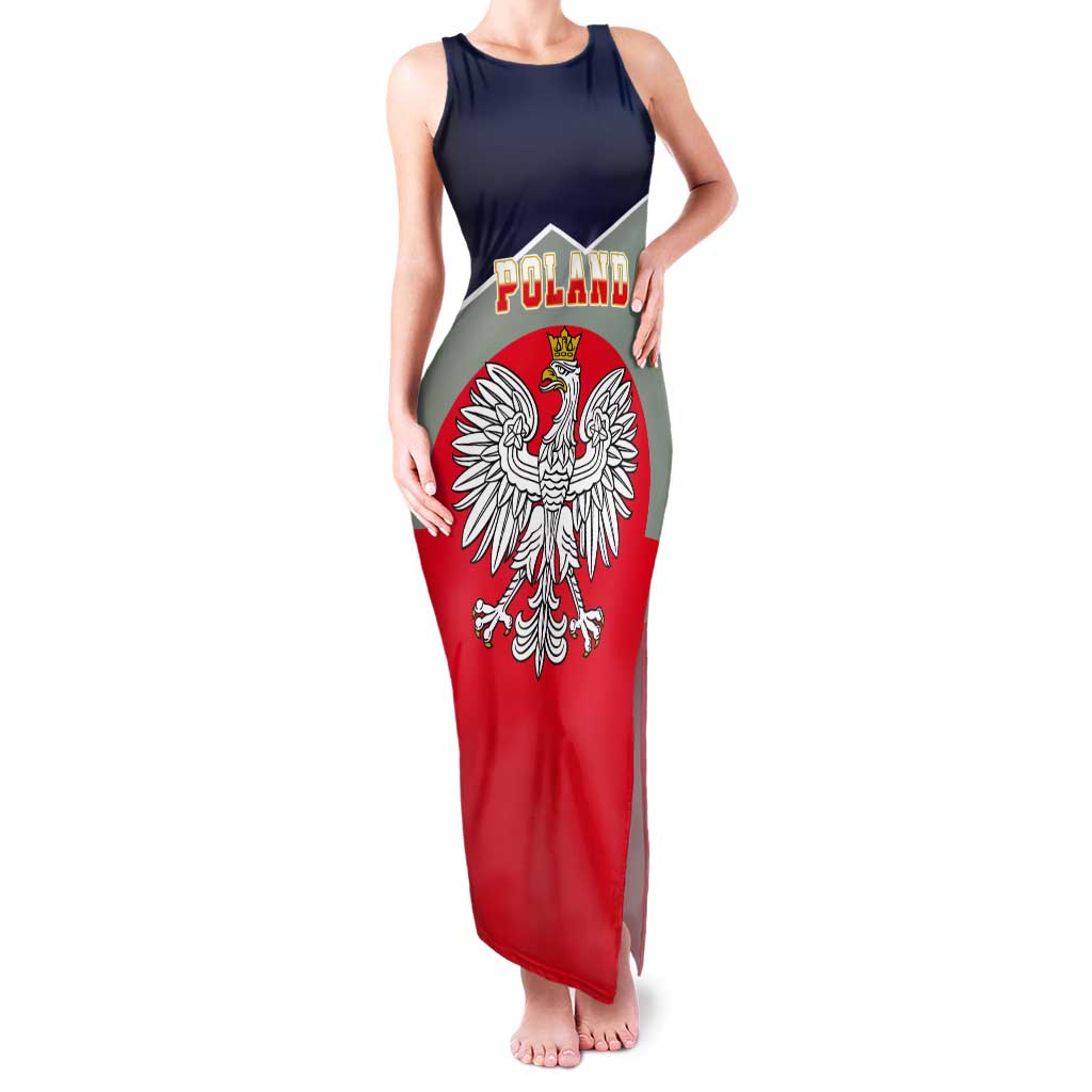 Poland Coat of Arms Tank Maxi Dress A white and Crowned Eagle LT17 - Wonder Print Shop