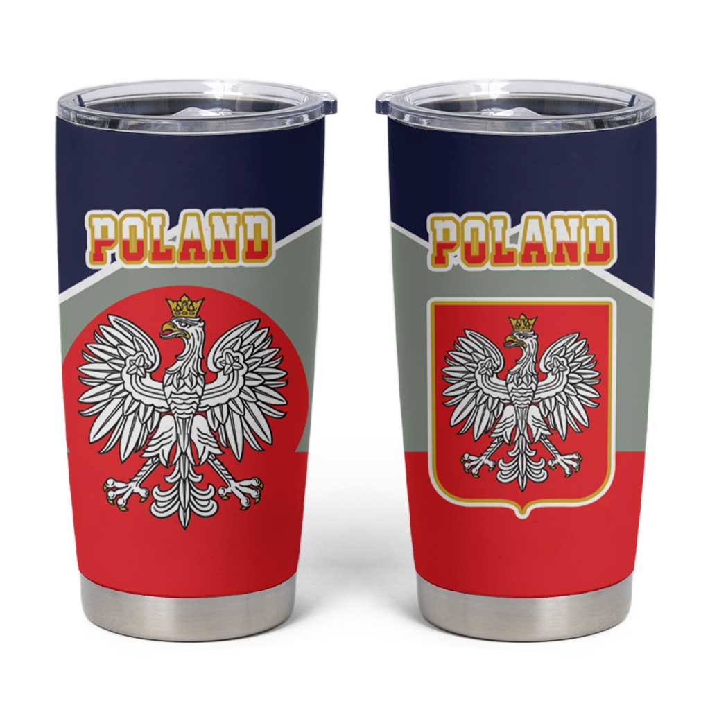 Poland Coat of Arms Tumbler Cup A white and Crowned Eagle LT17 - Wonder Print Shop