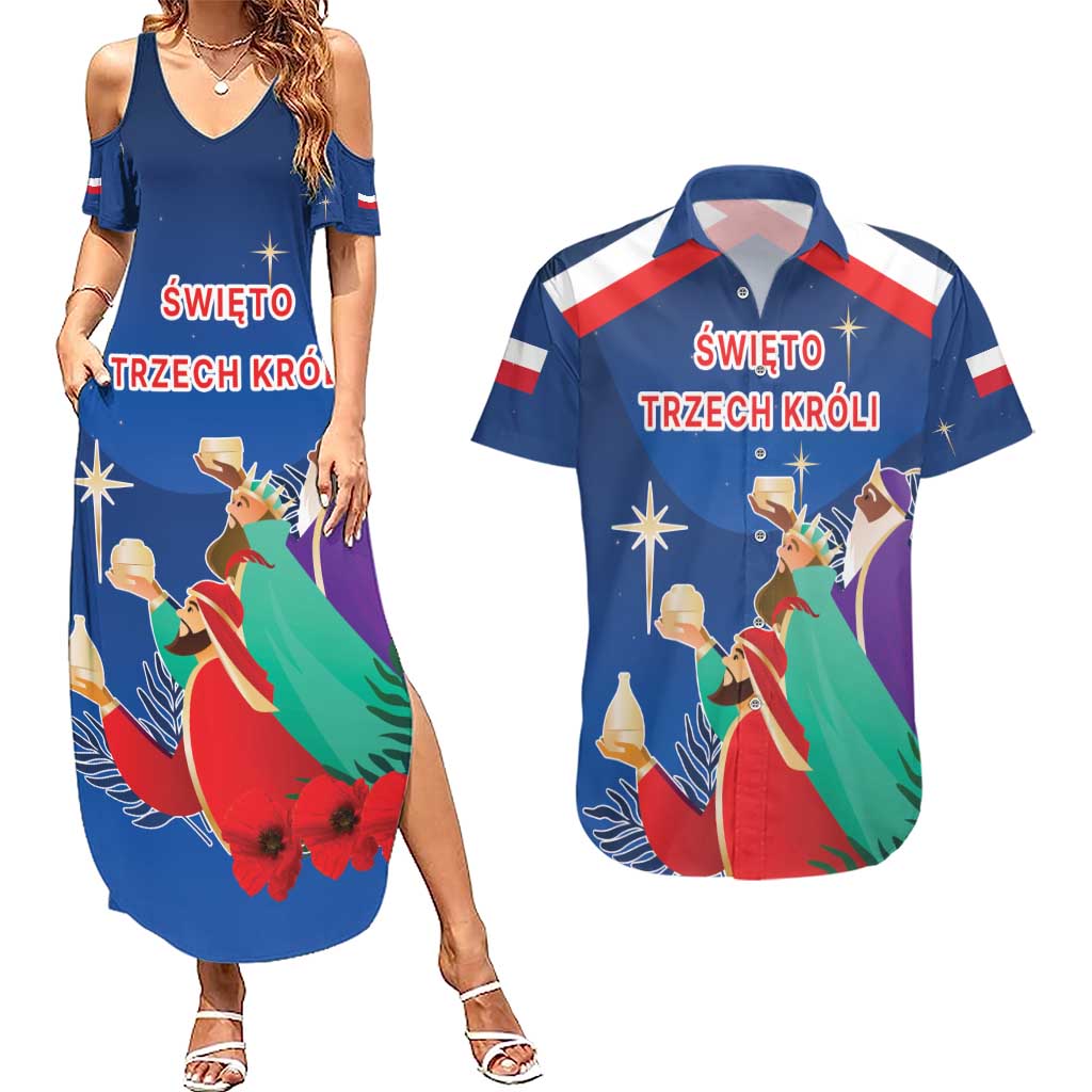 Poland Epiphany Couples Matching Summer Maxi Dress and Hawaiian Shirt The Three Kings Day - Trzech Kroli