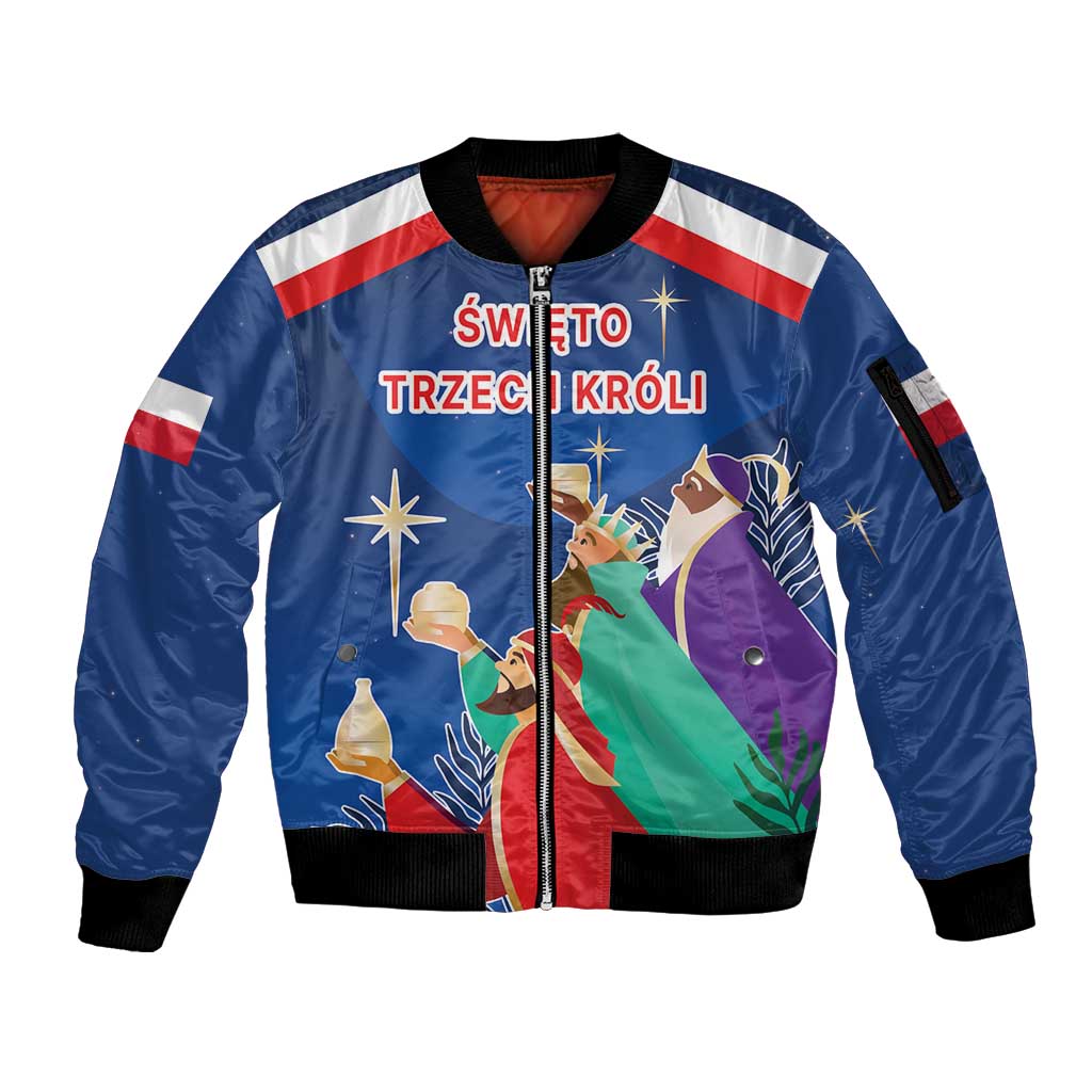 Poland Epiphany Sleeve Zip Bomber Jacket The Three Kings Day - Trzech Kroli LT17 - Wonder Print Shop