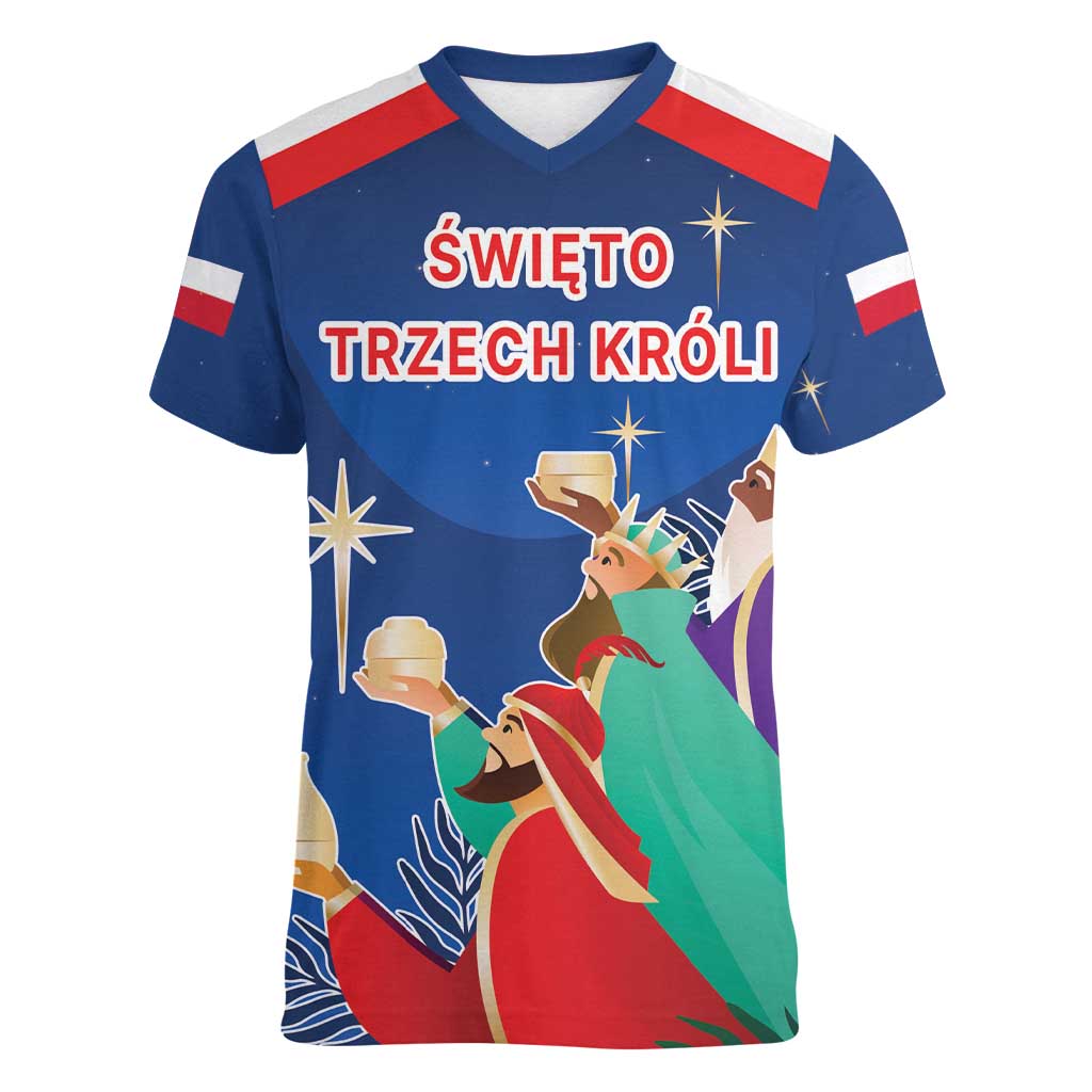 Poland Epiphany Women V-Neck T-Shirt The Three Kings Day - Trzech Kroli LT17 - Wonder Print Shop