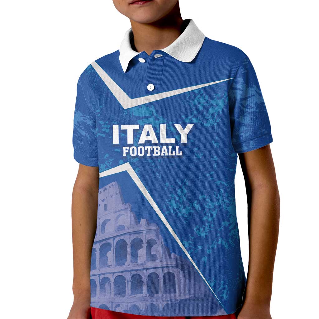 Custom Italy Football Kid Polo Shirt With Colosseum - Wonder Print Shop