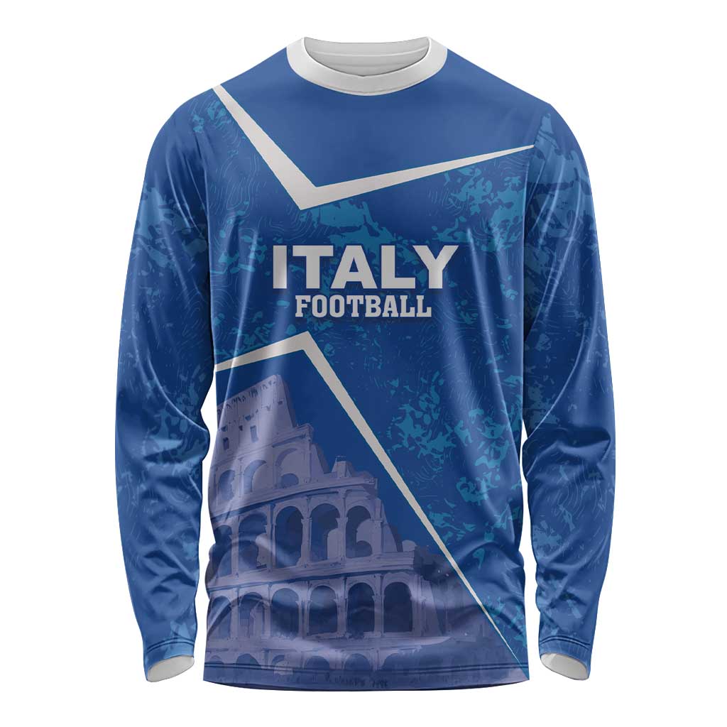 Custom Italy Football Long Sleeve Shirt With Colosseum - Wonder Print Shop