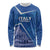 Custom Italy Football Long Sleeve Shirt With Colosseum - Wonder Print Shop