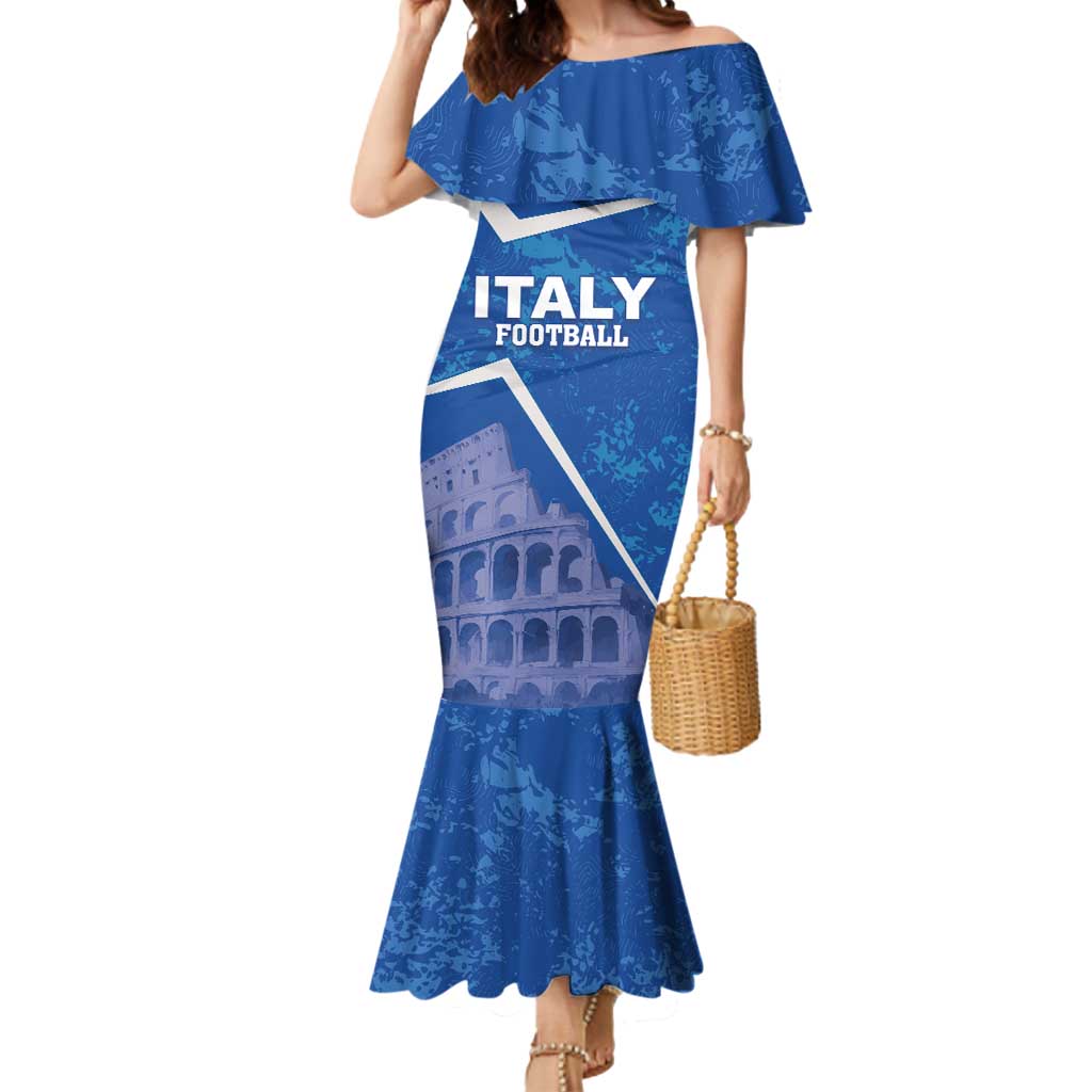 Custom Italy Football Mermaid Dress With Colosseum - Wonder Print Shop