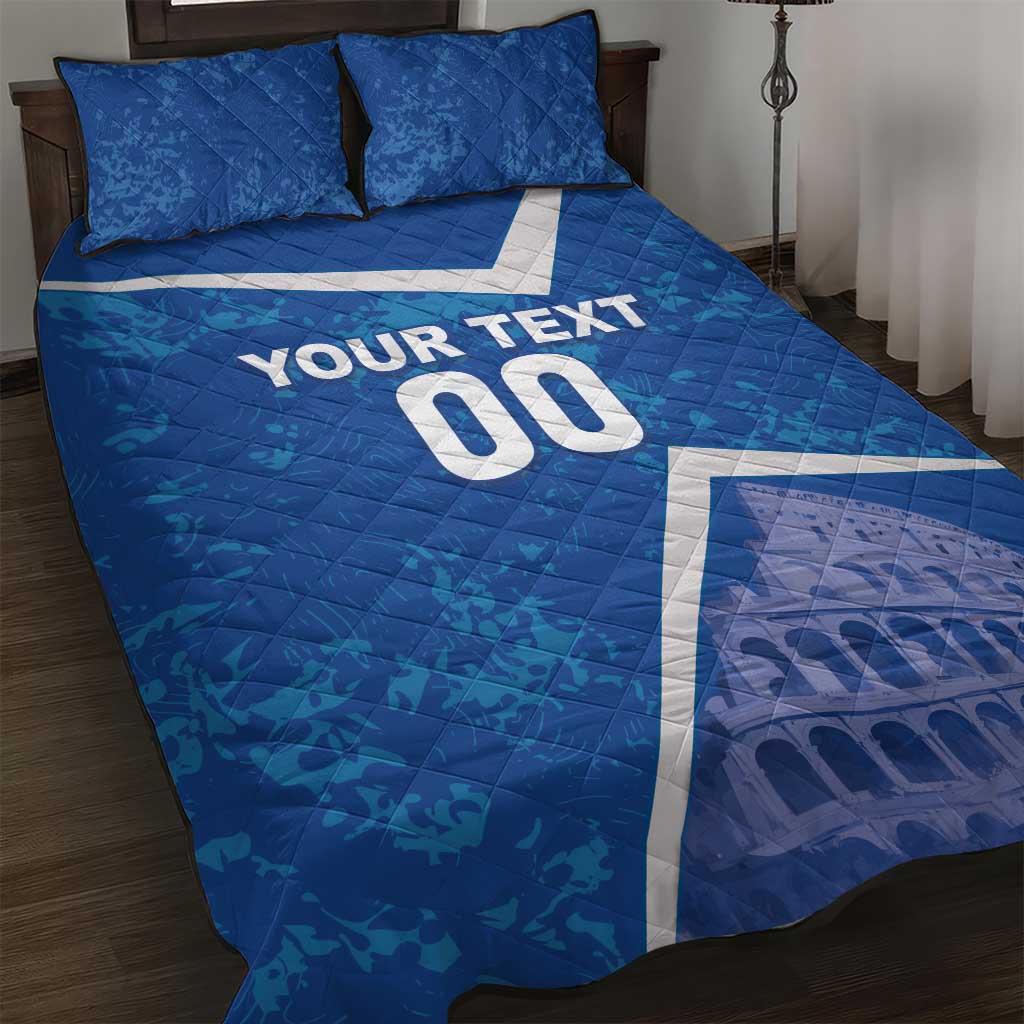 Custom Italy Football Quilt Bed Set With Colosseum