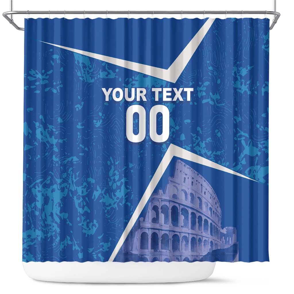 Custom Italy Football Shower Curtain With Colosseum