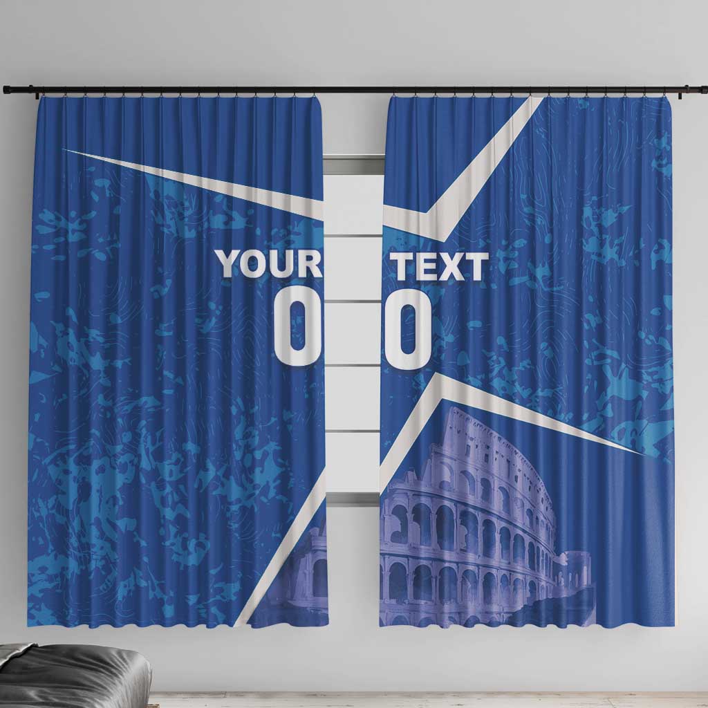 Custom Italy Football Window Curtain With Colosseum