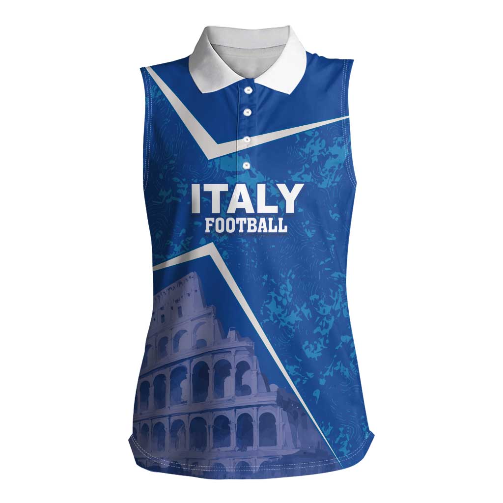 Custom Italy Football Women Sleeveless Polo Shirt With Colosseum