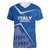 Custom Italy Football Women V-Neck T-Shirt With Colosseum - Wonder Print Shop