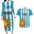 Custom Uruguay Football Couples Matching Long Sleeve Bodycon Dress and Hawaiian Shirt Sol De May - Wonder Print Shop