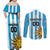 Custom Uruguay Football Couples Matching Off Shoulder Maxi Dress and Long Sleeve Button Shirt Sol De May - Wonder Print Shop