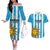 Custom Uruguay Football Couples Matching Off The Shoulder Long Sleeve Dress and Hawaiian Shirt Sol De May - Wonder Print Shop