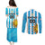 Custom Uruguay Football Couples Matching Puletasi and Long Sleeve Button Shirt Sol De May - Wonder Print Shop