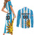 Custom Uruguay Football Couples Matching Short Sleeve Bodycon Dress and Long Sleeve Button Shirt Sol De May - Wonder Print Shop