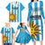 Custom Uruguay Football Family Matching Long Sleeve Bodycon Dress and Hawaiian Shirt Sol De May - Wonder Print Shop