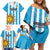 Custom Uruguay Football Family Matching Off Shoulder Short Dress and Hawaiian Shirt Sol De May - Wonder Print Shop