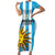 Custom Uruguay Football Family Matching Short Sleeve Bodycon Dress and Hawaiian Shirt Sol De May - Wonder Print Shop