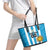 Custom Uruguay Football Leather Tote Bag Sol De May - Wonder Print Shop