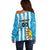 Custom Uruguay Football Off Shoulder Sweater Sol De May - Wonder Print Shop