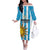 Custom Uruguay Football Off The Shoulder Long Sleeve Dress Sol De May - Wonder Print Shop