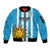 Custom Uruguay Football Sleeve Zip Bomber Jacket Sol De May - Wonder Print Shop