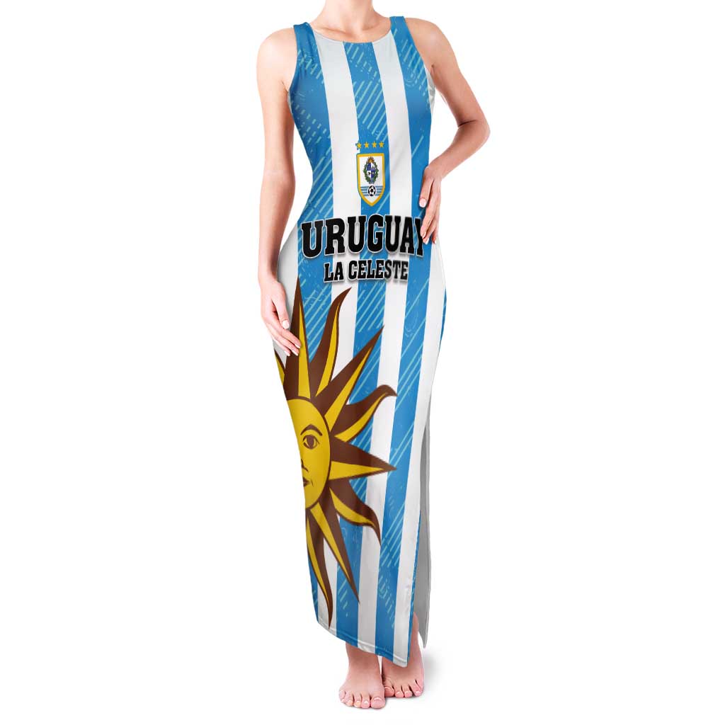 Custom Uruguay Football Tank Maxi Dress Sol De May - Wonder Print Shop