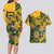 Custom South Africa Rugby Couples Matching Long Sleeve Bodycon Dress and Hawaiian Shirt Springboks With Protea Cynaroides - Wonder Print Shop