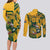 Custom South Africa Rugby Couples Matching Long Sleeve Bodycon Dress and Long Sleeve Button Shirt Springboks With Protea Cynaroides - Wonder Print Shop