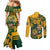 Custom South Africa Rugby Couples Matching Mermaid Dress and Long Sleeve Button Shirt Springboks With Protea Cynaroides