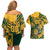 Custom South Africa Rugby Couples Matching Off Shoulder Short Dress and Hawaiian Shirt Springboks With Protea Cynaroides - Wonder Print Shop