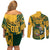 Custom South Africa Rugby Couples Matching Off Shoulder Short Dress and Long Sleeve Button Shirt Springboks With Protea Cynaroides - Wonder Print Shop