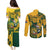 Custom South Africa Rugby Couples Matching Puletasi and Long Sleeve Button Shirt Springboks With Protea Cynaroides - Wonder Print Shop