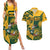 Custom South Africa Rugby Couples Matching Summer Maxi Dress and Hawaiian Shirt Springboks With Protea Cynaroides - Wonder Print Shop