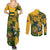 Custom South Africa Rugby Couples Matching Summer Maxi Dress and Long Sleeve Button Shirt Springboks With Protea Cynaroides - Wonder Print Shop