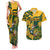 Custom South Africa Rugby Couples Matching Tank Maxi Dress and Hawaiian Shirt Springboks With Protea Cynaroides - Wonder Print Shop