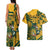 Custom South Africa Rugby Couples Matching Tank Maxi Dress and Hawaiian Shirt Springboks With Protea Cynaroides - Wonder Print Shop