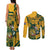 Custom South Africa Rugby Couples Matching Tank Maxi Dress and Long Sleeve Button Shirt Springboks With Protea Cynaroides - Wonder Print Shop