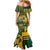 Custom South Africa Rugby Family Matching Mermaid Dress and Hawaiian Shirt Springboks With Protea Cynaroides - Wonder Print Shop